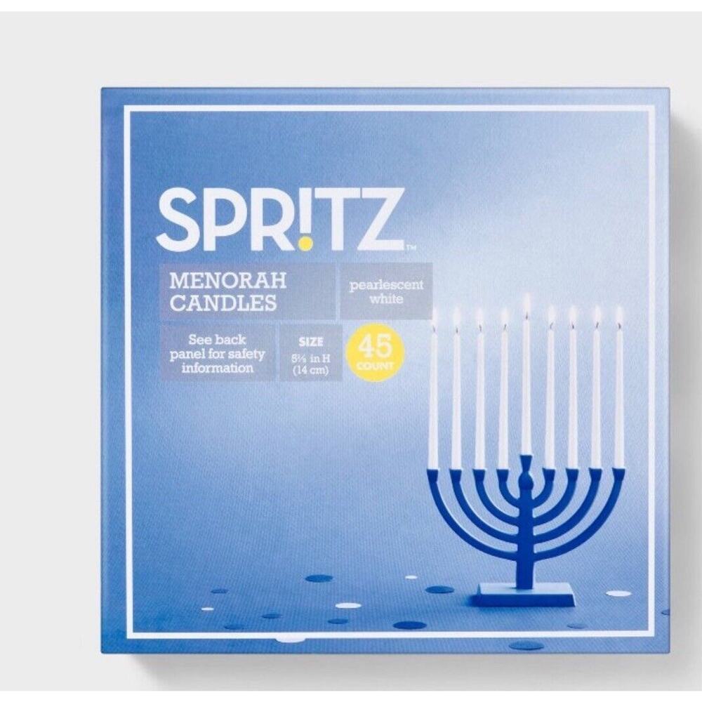 45ct 5.5" Paraffin Wax Unscented Menorah Candles White NIB